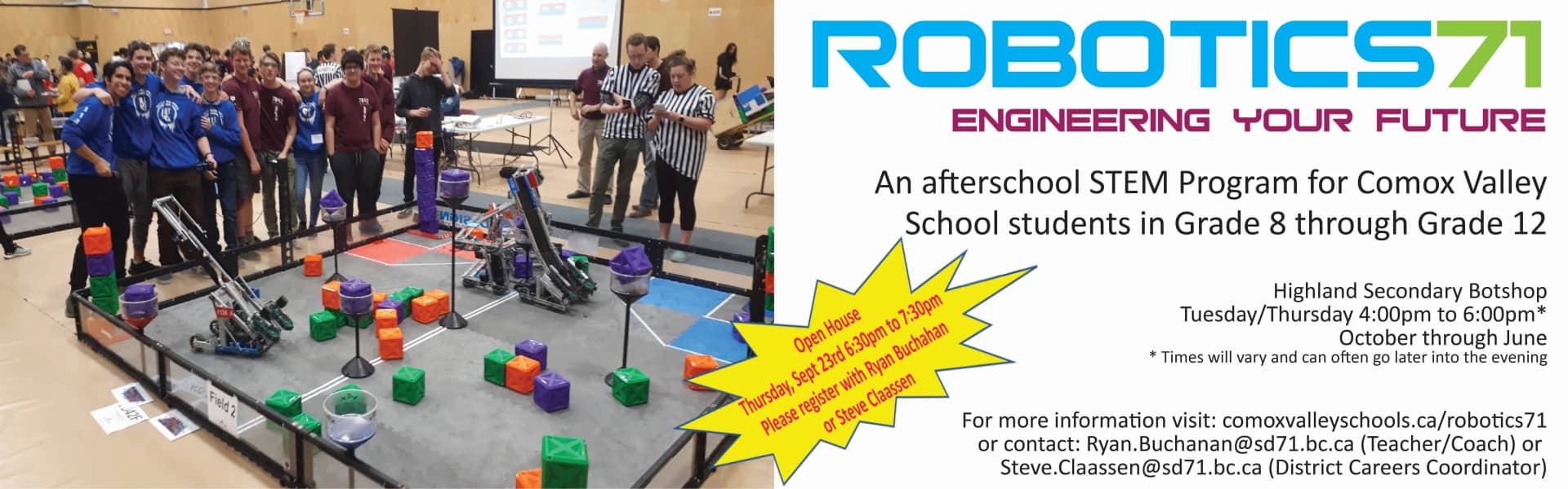 An afterschool STEM program for Comox Valley students in Grade 8 through 12