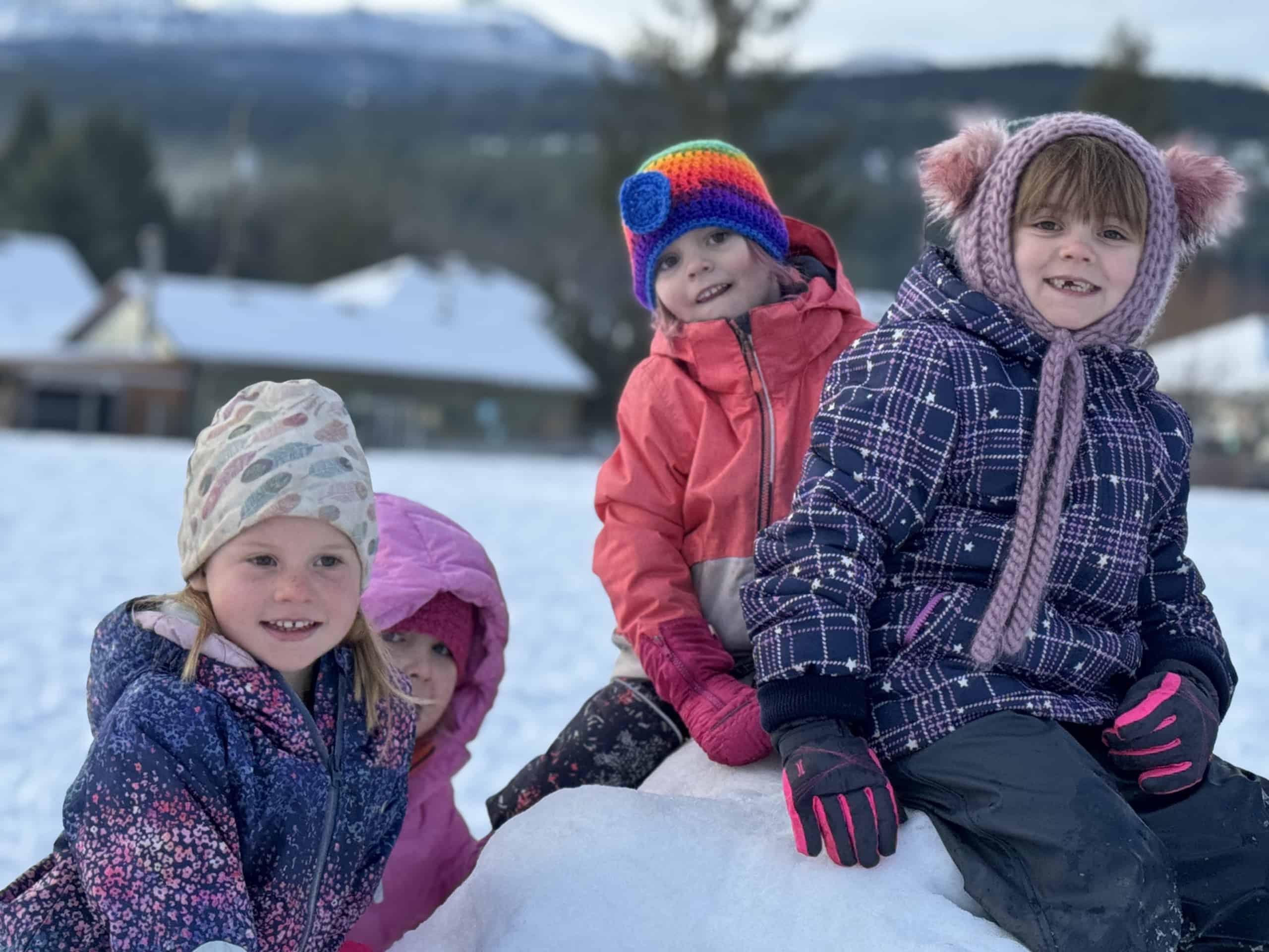 Kids having fun in the snow